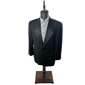 Giorgio Armani Soft Herringbone Dark Navy Tuxedo Jacket 1-Bt Sz EU 52 R /US 42 R